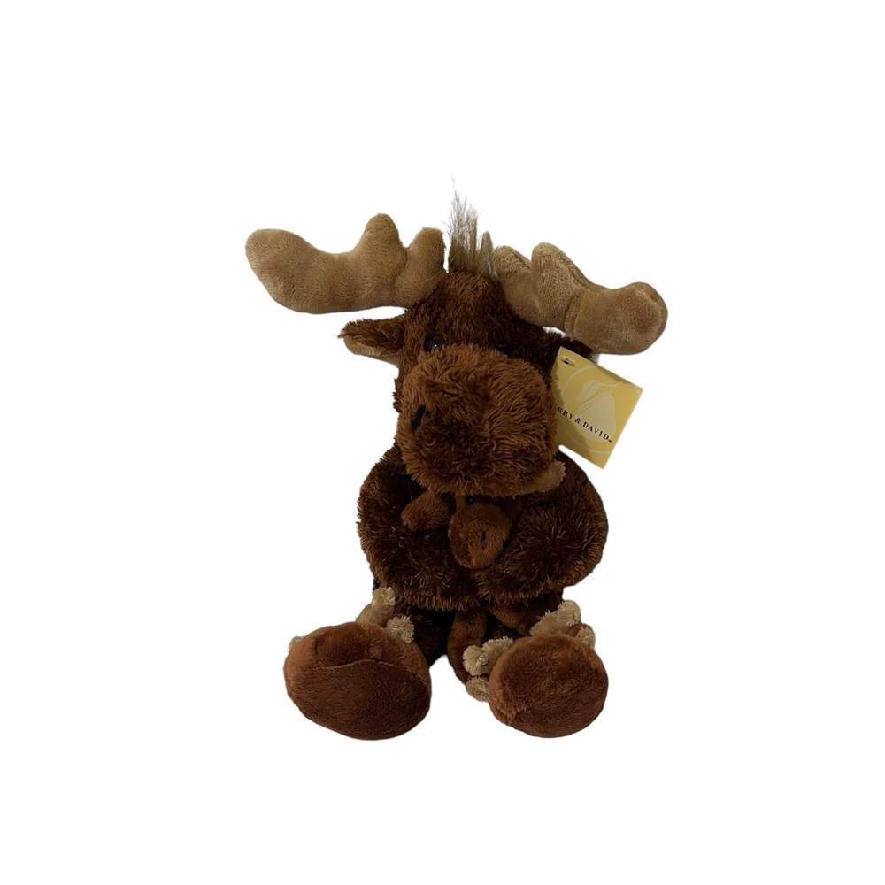 Harry & David Animal Adventures Moose & Baby Moosey Stuffed Plush Toy 15" 2006